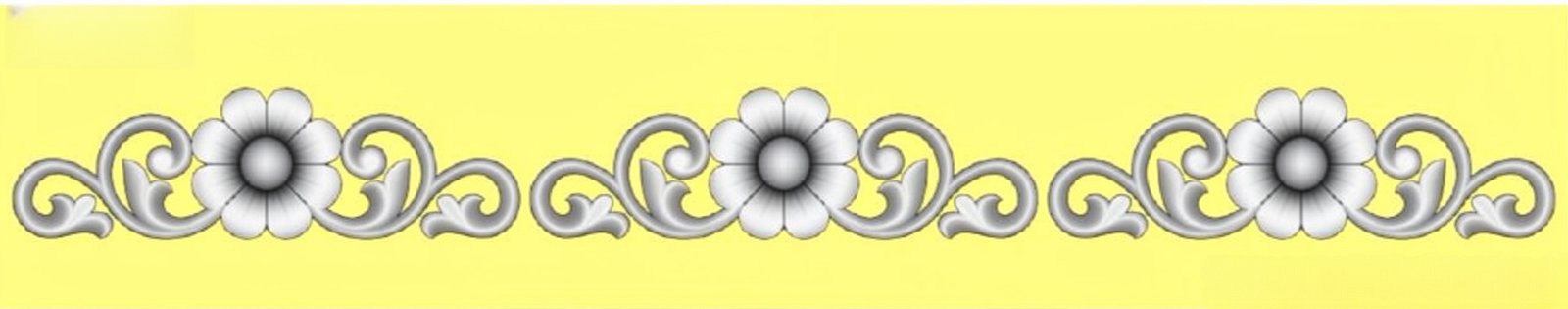 Mix - MIX-59 Floral Swirl Decorative Border 3D Relief Design
